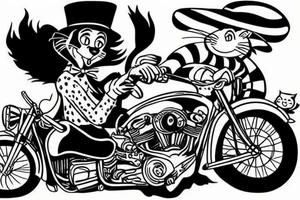 The Cat in the Hat riding a motorcycle tattoo idea