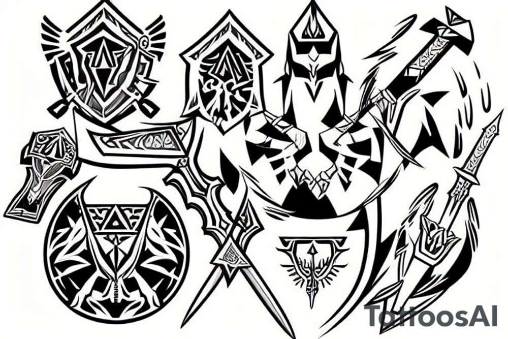 zelda with master sword tattoo idea