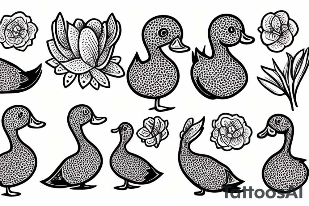 A duck with a flower tattoo idea