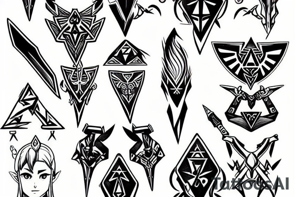zelda with master sword tattoo idea
