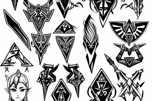 zelda with master sword tattoo idea