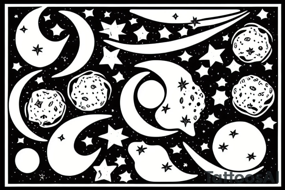 moon with the stars tattoo idea
