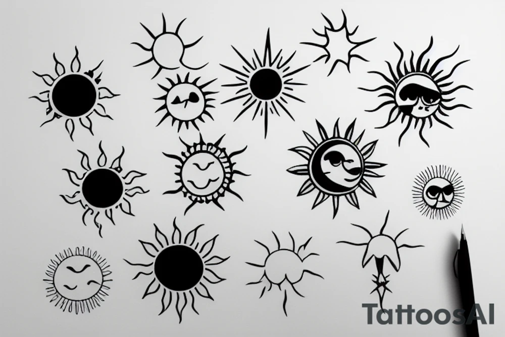 A minimalist sun tattoo idea