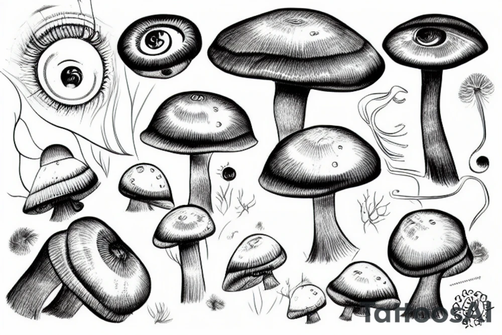 eye mushroom tattoo idea
