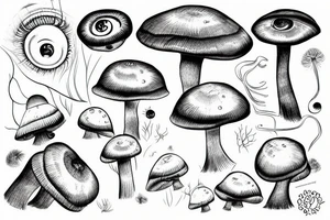 eye mushroom tattoo idea