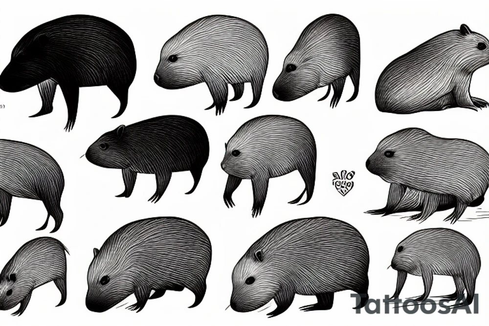 a capybara tattoo idea