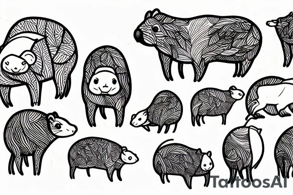a capybara tattoo idea