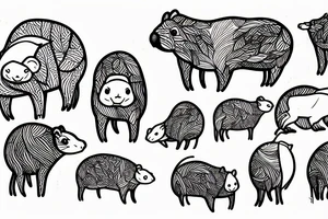 a capybara tattoo idea