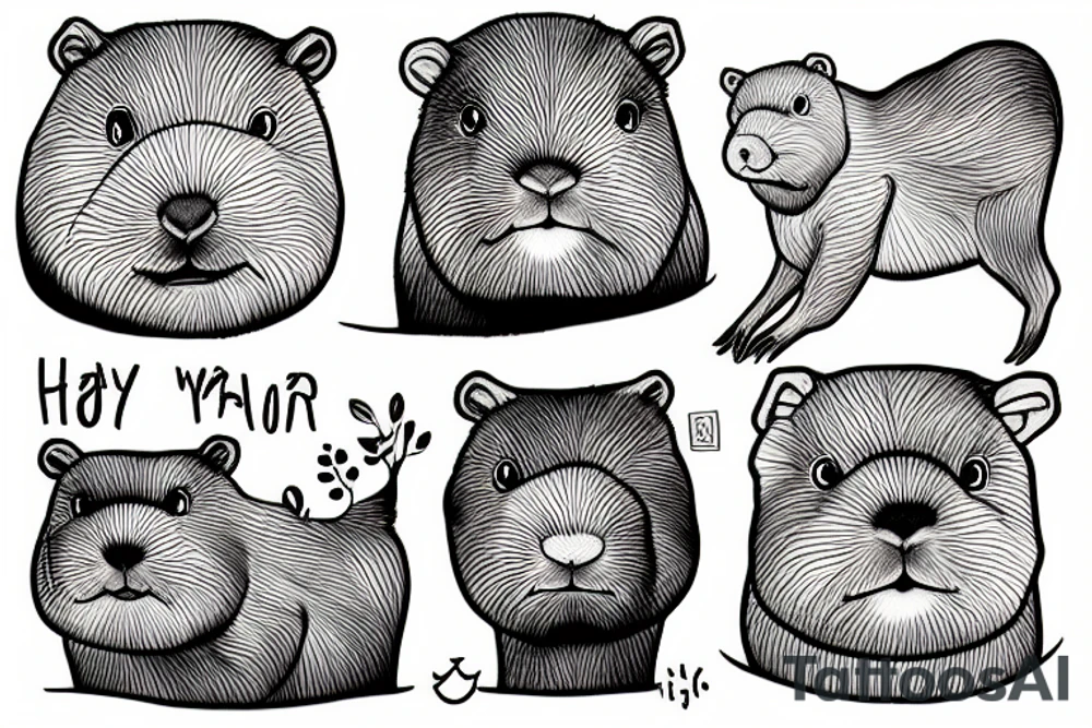 a capybara tattoo idea