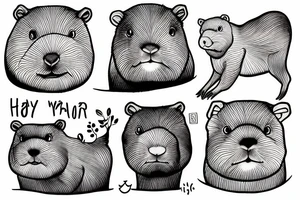 a capybara tattoo idea