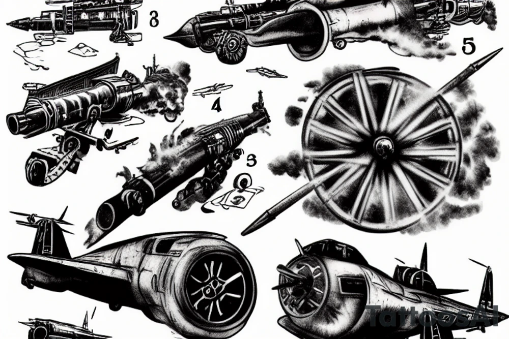 F4 Phantom firing all cannons tattoo idea