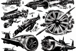 F4 Phantom firing all cannons tattoo idea