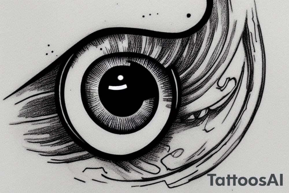 mushroom eye tattoo idea