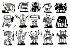 Laputa robot holding a capybara tattoo idea