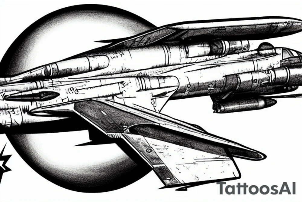 realistic F4 Phantom firing all cannons. jet aircraft, aiming high tattoo idea