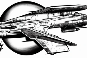 realistic F4 Phantom firing all cannons. jet aircraft, aiming high tattoo idea