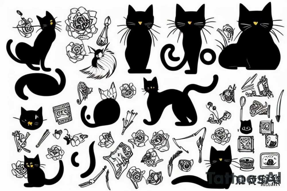 A black cat tattoo idea