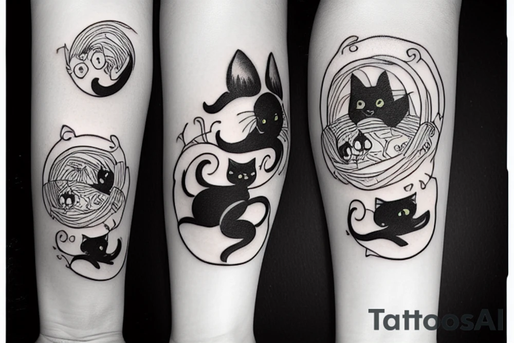 A black cat tattoo idea