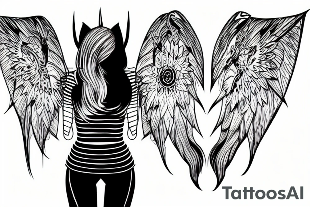 Woman with bat wings, standing seductively tattoo idea