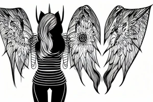 Woman with bat wings, standing seductively tattoo idea