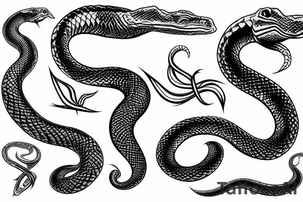 SERPENT WRAPPED AROUND LEG tattoo idea