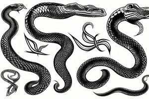 SERPENT WRAPPED AROUND LEG tattoo idea