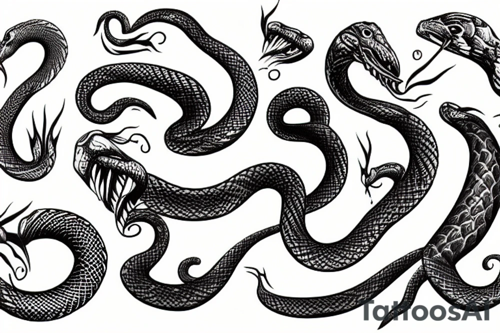 SERPENT WRAPPED AROUND LEG tattoo idea