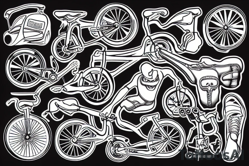 a tattoo for a middle-aged cyclist tattoo idea