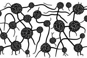 a nerve cell with eyes at the synapses tattoo idea