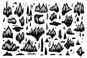 landscape with aurora tattoo idea
