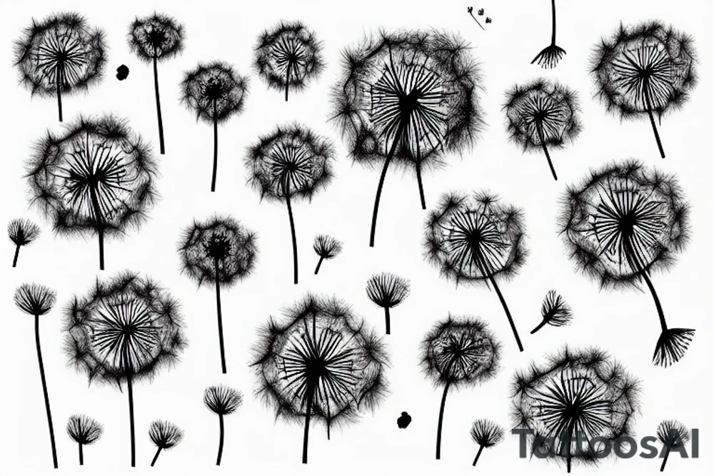 Dandelion floating in the sky tattoo idea
