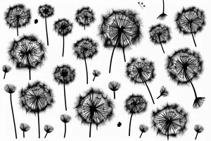 Dandelion floating in the sky tattoo idea