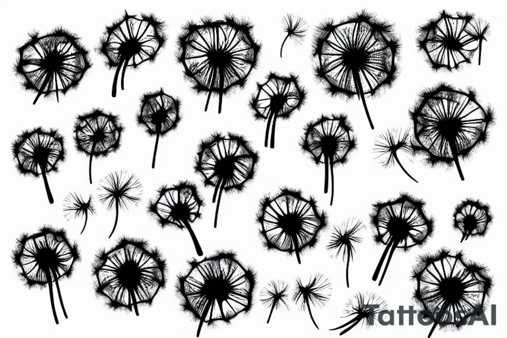 Dandelion floating in the sky tattoo idea