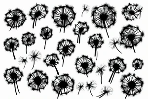 Dandelion floating in the sky tattoo idea