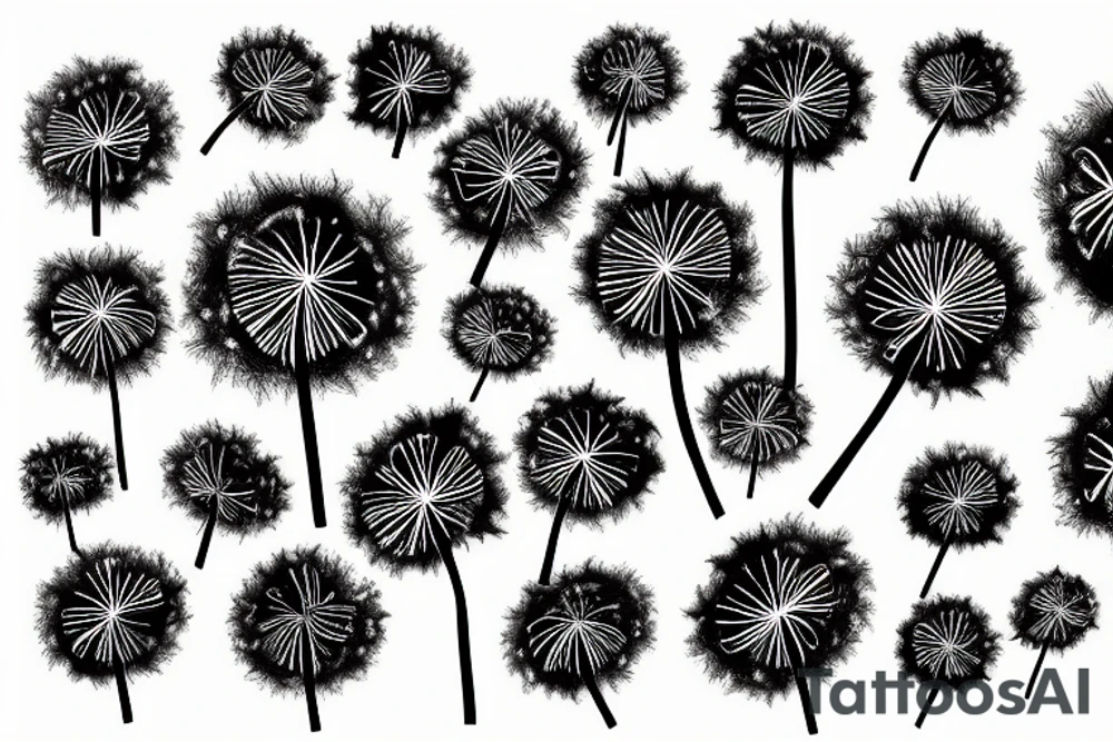 Dandelion floating in the sky tattoo idea