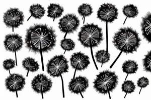 Dandelion floating in the sky tattoo idea