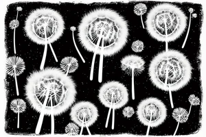 Dandelion floating in the sky tattoo idea