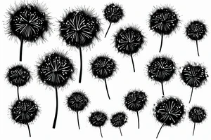 Dandelion blowballs  floating in the sky tattoo idea