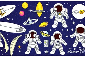 astronaut surfing a galaxy wave tattoo idea