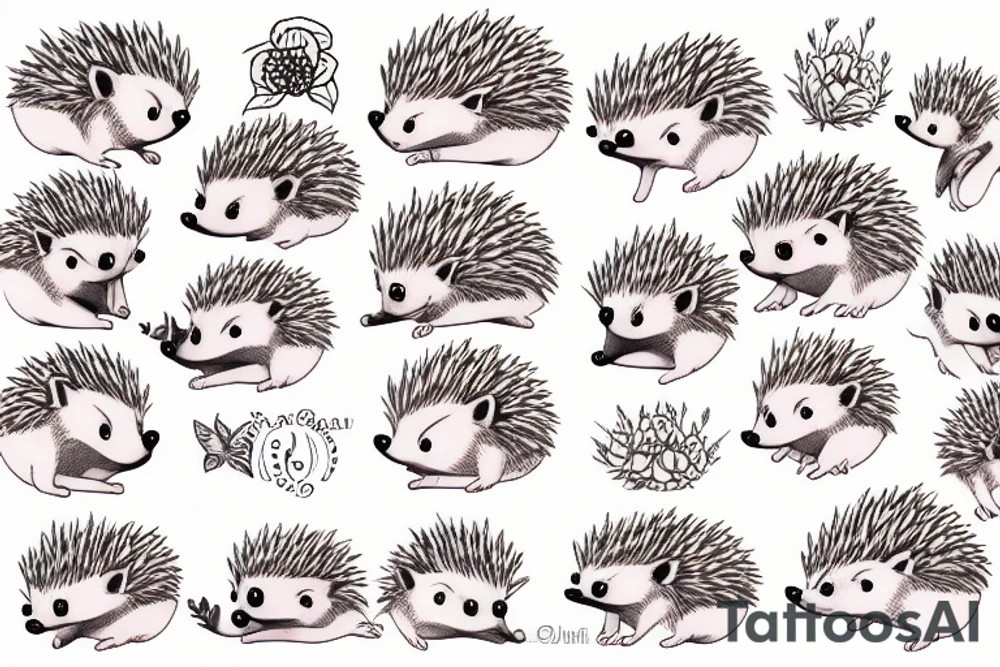 cute hedgehog tattoo idea