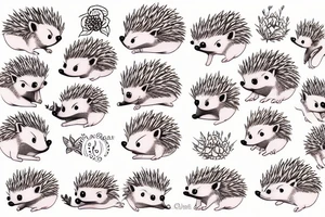 cute hedgehog tattoo idea