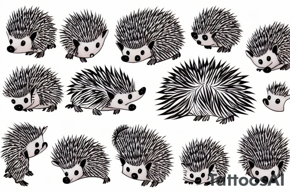 cute hedgehog tattoo idea