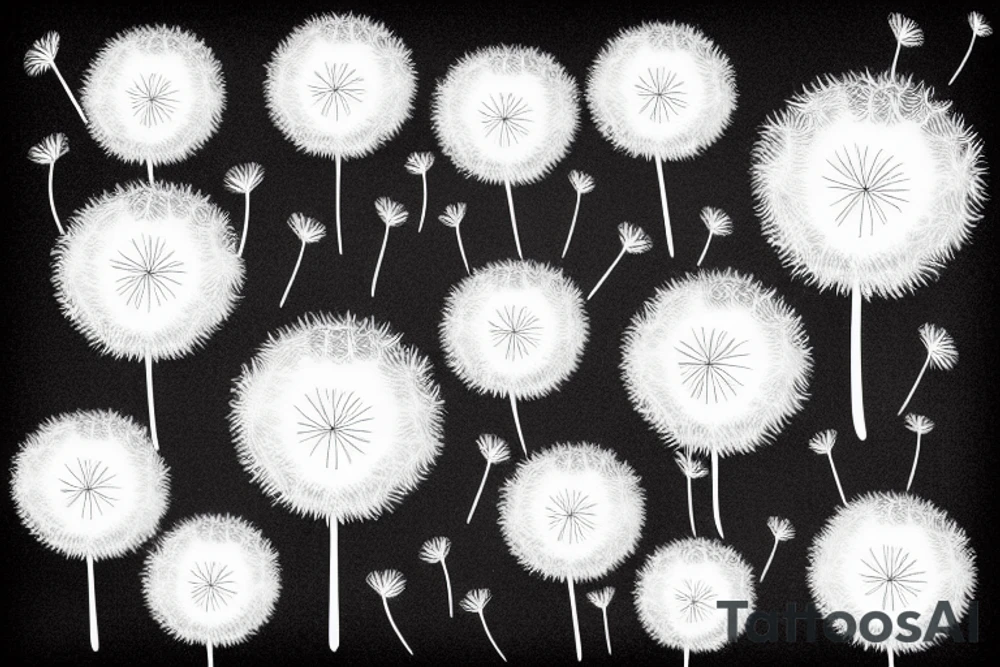 Dandelion blowballs  floating in the sky tattoo idea