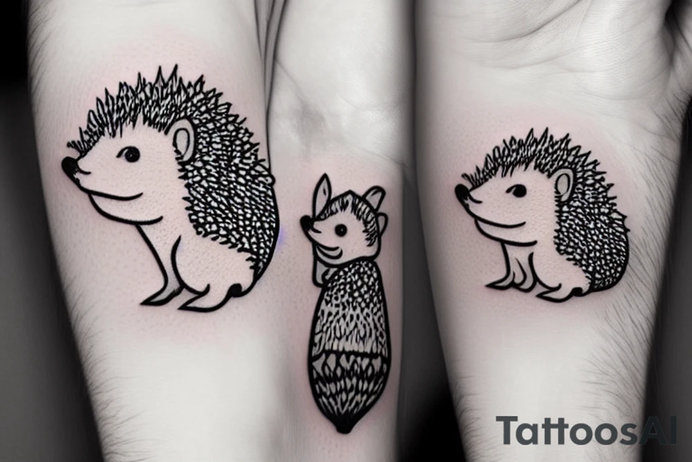 cute hedgehog tattoo idea