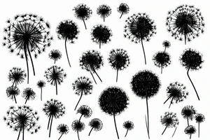 Small dandelion blowballs tattoo idea