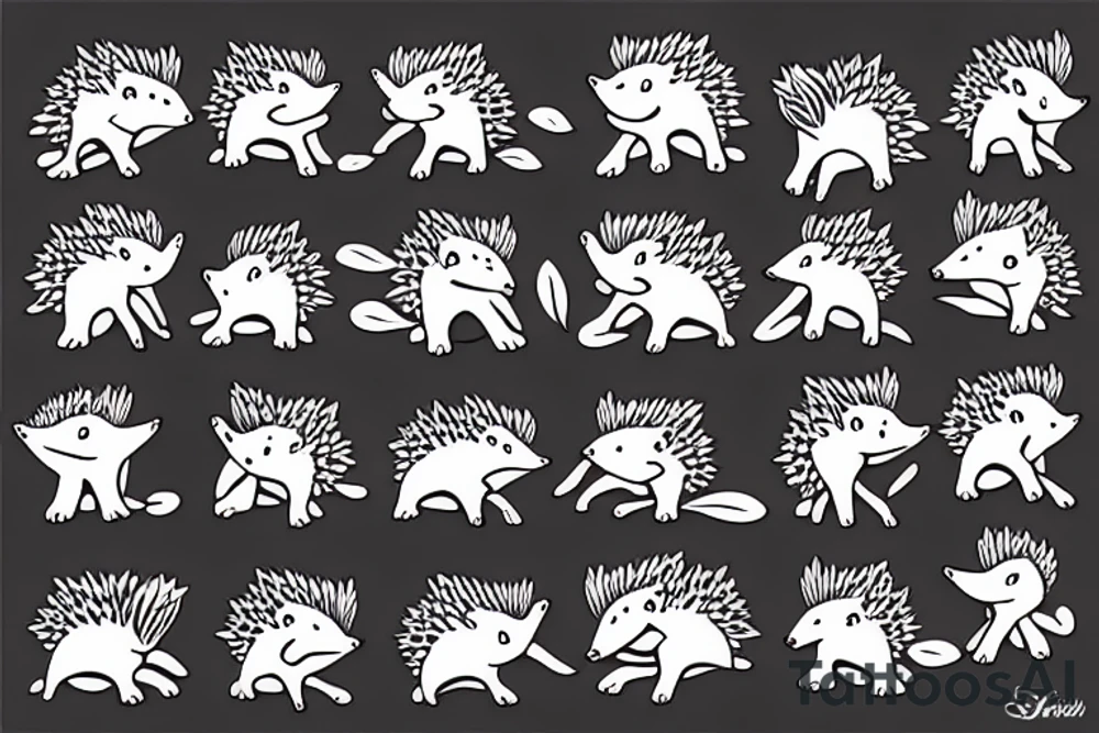 cute hedgehog tattoo idea
