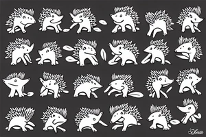 cute hedgehog tattoo idea