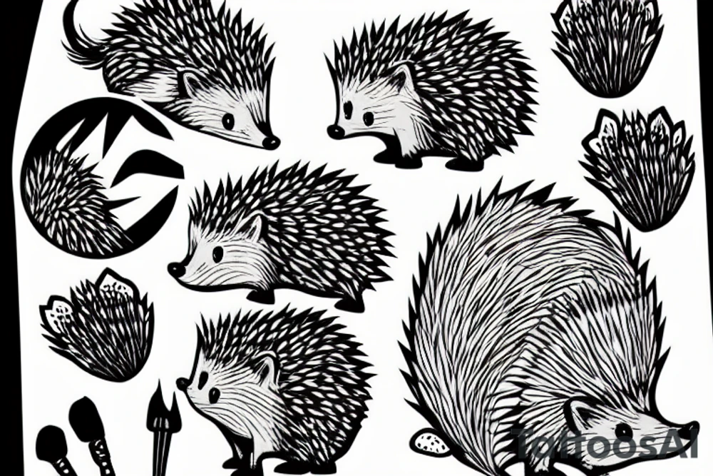 cute hedgehog tattoo idea