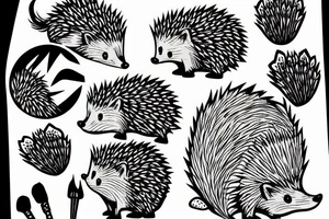 cute hedgehog tattoo idea