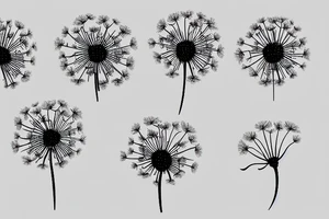 Small dandelion blowballs tattoo idea
